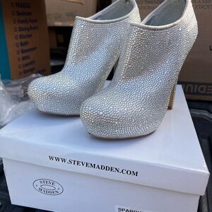 Steve Madden Sparkling Rhinestone Heeled Booties